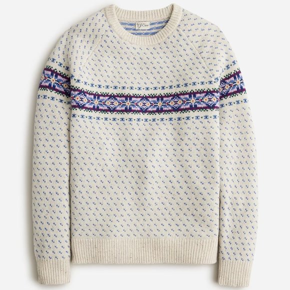 J. Crew Other - NWT J Crew 100% Lambswool Fair Isle Donegal Sweater in Ivory